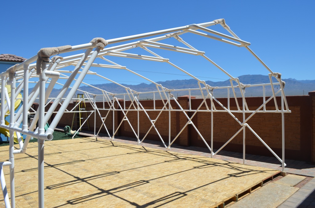 Canopy Made With Pvc Pipe & Cabana On Deck