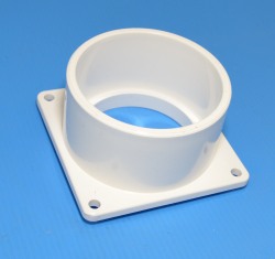 1005-030W Square Mounting Flange Slip Socket (female) 3 Sch 40 pipe - PVC-Fittings-Flanges-Mounting