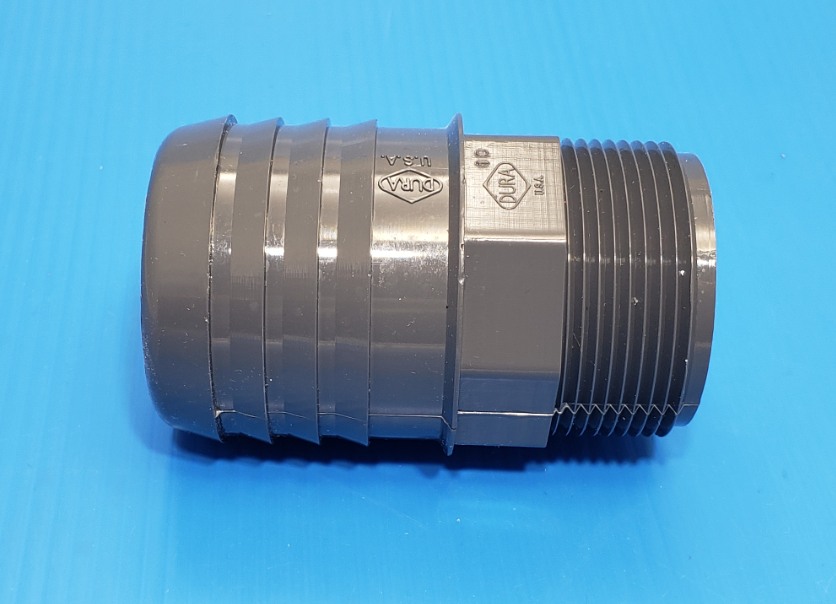 DURA 1436-213 1.5MPT x 2” Industrial Barb/Insert Fittings COO:USA - Barb-Adapters-Threaded