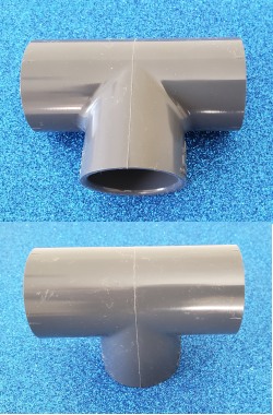 401-012G 1¼” gray Tees Sch 40 COO:USA - PVC-GRAY-Sch40-Fittings
