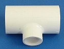 402-166 Reducing Tee 1.25 x 1.25 x 1/2FPT COO: USA - PVC-Fittings-Tees-Reducing