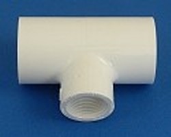 402-168 Reducing Tee 1.25 x 1.25 x 1FPT COO: USA - PVC-Fittings-Tees-Reducing