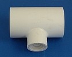 402-210 Reducing Tee 1.5 x 1.5 x 3/4FPT COO: USA - PVC-Fittings-Tees-Reducing