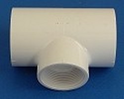 DURA 402-211 Reducing Tee 1.5 x 1.5 x 1FPT COO: USA - PVC-Fittings-Tees-Reducing