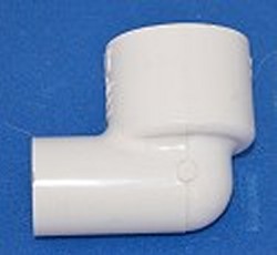 406-167 Reducing 90 1.25 x 3/4 slip (also 1” spigot) COO: USA - PVC-Fittings-Elbows-Reducing-90