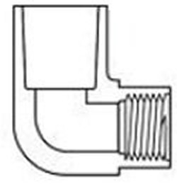 407-168 1¼” slip socket x 1” FPT COO: USA - PVC-Fittings-Elbows-90-FPT