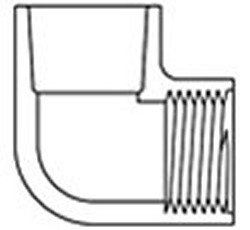 407-010G 1” Slip socket x FPT 90° elbow COO:USA - PVC-GRAY-Sch40-Fittings
