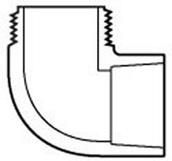 410-005G ½” Slip socket x MPT 90° elbow COO:USA - PVC-GRAY-Sch40-Fittings