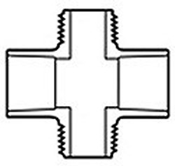 421A-010 Cross slip x mpt 1” COO:USA - PVC-Fittings-Crosses
