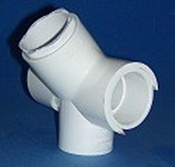 426-012-45 1¼” 4 way 45° angle (non-cancelable) - PVC-Fittings-4-ways-side-outlet-Tees