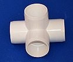  426-015P 1½” 4 way FurnitureGrade NON-Flow Fitting COO:USA - PVC-Fittings-4-ways-side-outlet-Tees