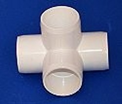  426-015P 1 4 way FurnitureGrade NON-Flow Fitting COO:USA - PVC-Fittings-4-ways-side-outlet-Tees