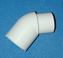 DURA 427-010 slip x spigot 1” 45 elbow COO:USA - PVC-