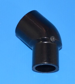 427-012B Black 1¼” 45° elbow slip x spigot COO:USA - PVC-