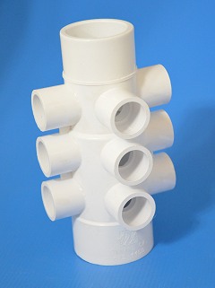 Manifold 2” slip x (9 x ¾” ) x 2” spigot - PVC-Manifolds