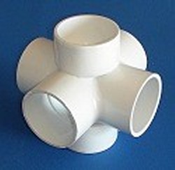 486-012 1¼” 6 way NON-Flow Fitting NO Cancellation or Refund - PVC-Fittings-6-ways