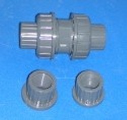 8005GST Union Ball Check Valve for 1/2 pvc pipe COO:CHINA (see details - PVC-