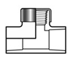 802-010SR Tee 1” x 1” x 1” FPT Sch 80 (GRAY) - PVC-Fittings-Sch80