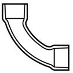 806-015LSF Long Sweep Sch 80 (GRAY) 1½” 90° elbow slip x slip USA - PVC-Fittings-Sch80