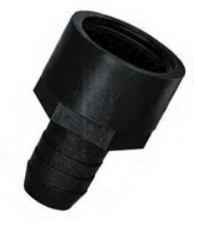 AF1238P 1/2 fpt x 3/8 barb adapter Poly Black - Barb-Adapters-Threaded