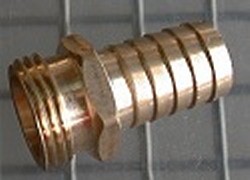 Brass Male Garden Hose by 3/4” ribbed barb - 