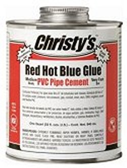 Christys Red Hot Blue Low VOC Glue 1/2 Pint COO:USA - PVC-Glue-Christys
