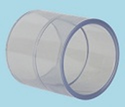 429-007L Clear 3/4 couples COO:USA - PVC-CLEAR-Fittings