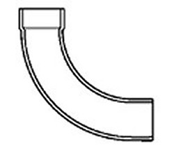 P309-040 Long Sweep 4” hub x spg 90° 1/4 bend elbow COO: USA - PVC-DWV-Fittings-LongSweepElbows