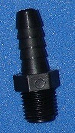 A1438P ¼”  mpt x 3/8 barb adapter - Barb-Adapters-Threaded