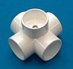 426-040 4” 4 way NON-Flow Fitting (non-cancelable) - PVC-Fittings-4-ways-side-outlet-Tees
