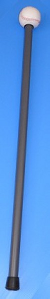 Baseball Cane made from 1” solid rod pvc (BLACK) - PVC-Canes
