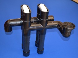 PVC Hang On Overflow, Black, Dual Flow Paths (SEE DETAILS) 500 GPH - PVC-Marine-Overflows