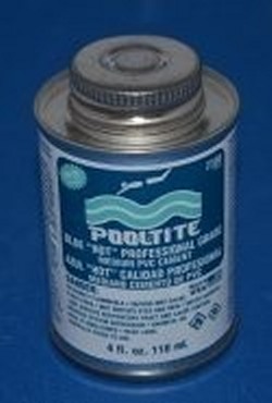 Pool-Tite Quart BLUE Medium Body wet PVC Glue COO:USA - PVC-Glue-Cement