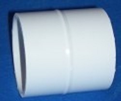 P130-020, repair couple, no stop, slides along 2” pipe. - PVC-Fittings-Couples-No-Stop