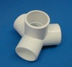 423-012 1¼” 4 way Side Outlet WYE Furniture Grade FLOW COO:TWN - PVC-