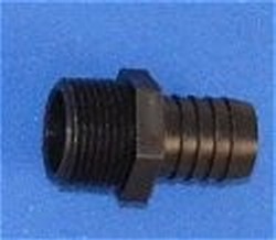 TA-102424PPB 1.5 mpt x 1.5 hose barb Polypropylene Black - Barb-Adapters-Threaded