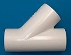 475-131 PVC-1” x ¾” 45 degree wye (Spears fabbed) COO:USA - PVC-Fittings-Wyes-45degree