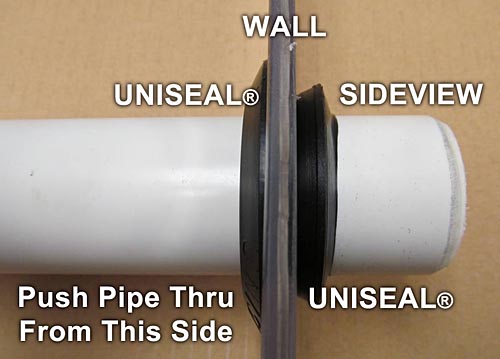 UNISEAL FLEXIBLE BULKHEAD TANK ADAPTER 1-1/4 INCH Black Rubber Made in the USA 